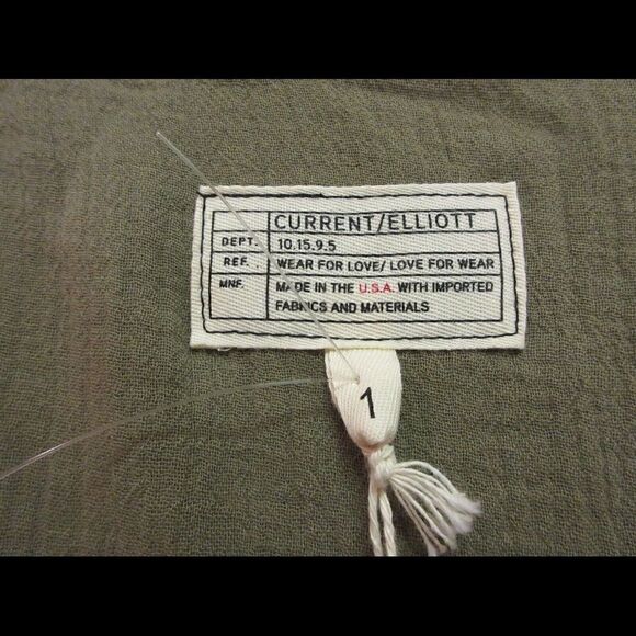Current/Elliot gauzy tunic top “The Pucnic Shirt” sz 1 NWT - Picture 6 of 7